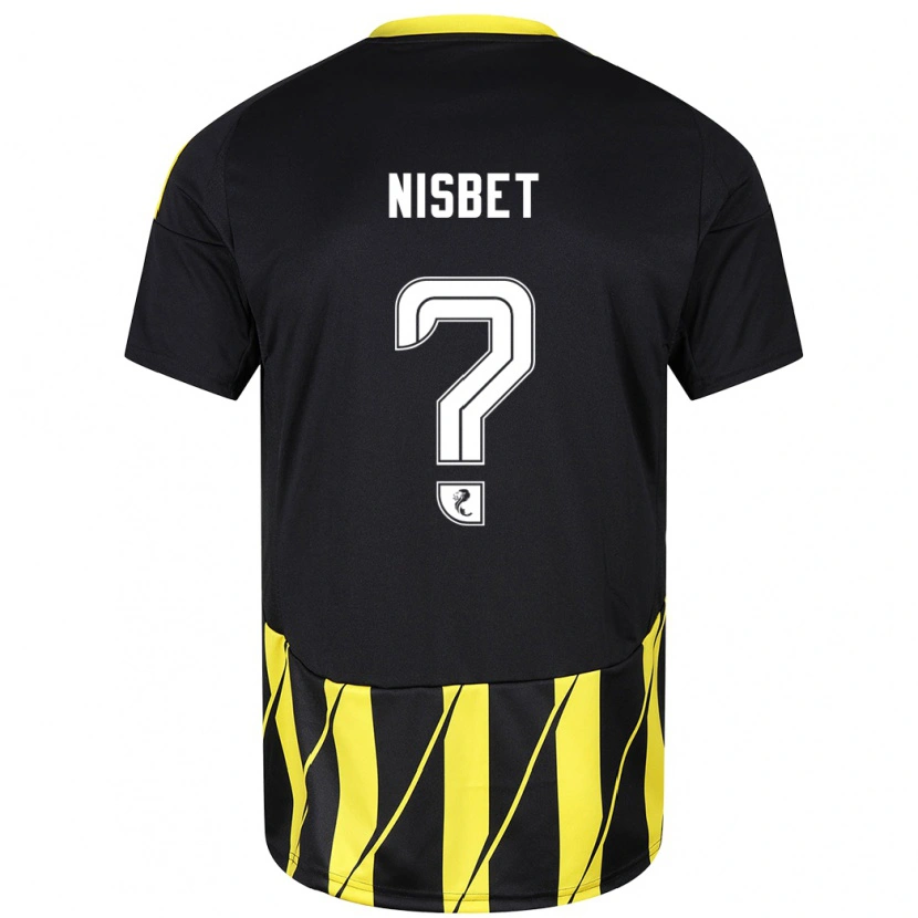 Danxen Niño Camiseta Kevin Nisbet #0 Negro Amarillo 2ª Equipación 2024/25 La Camisa México