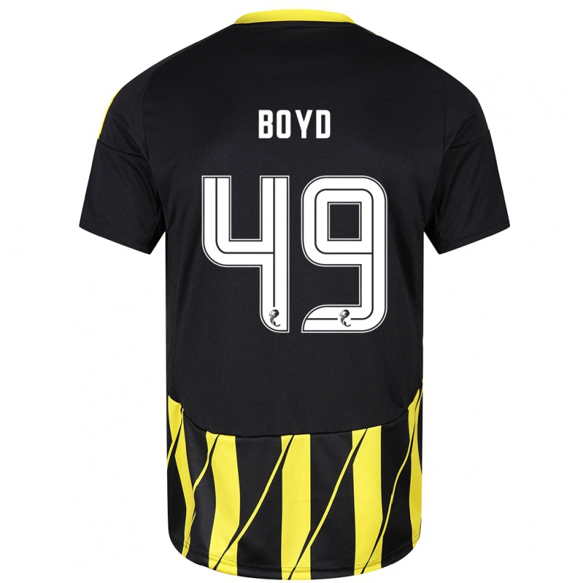 Danxen Niño Camiseta Fletcher Boyd #49 Negro Amarillo 2ª Equipación 2024/25 La Camisa México