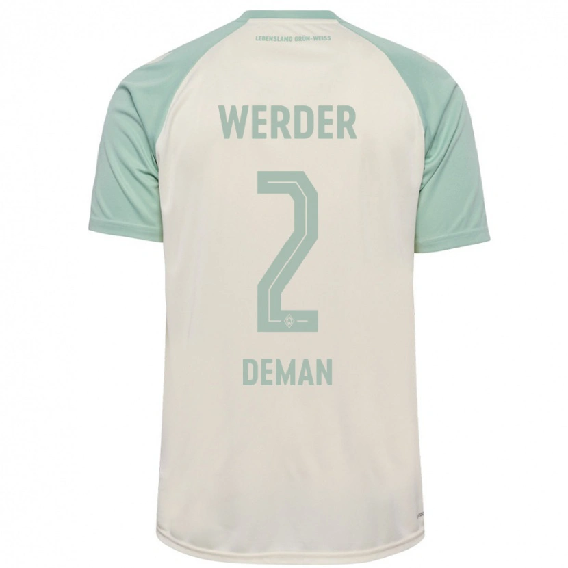 Danxen Niño Camiseta Olivier Deman #2 Blanquecino Verde Claro 2ª Equipación 2024/25 La Camisa México
