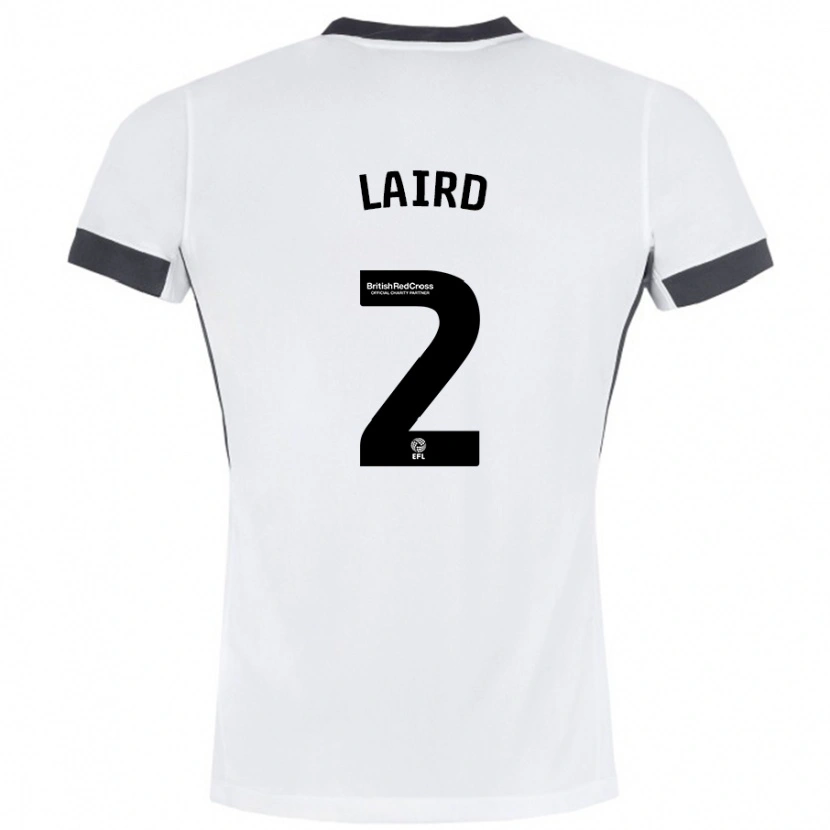 Danxen Niño Camiseta Ethan Laird #2 Blanco Negro 2ª Equipación 2024/25 La Camisa México