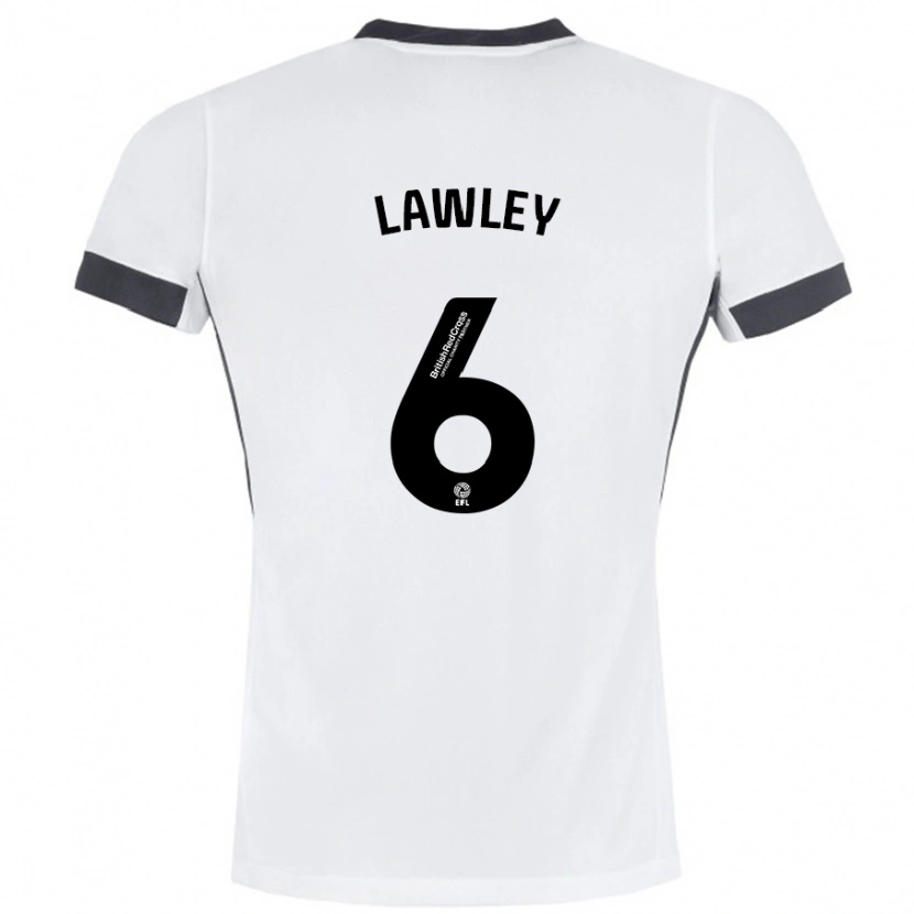 Danxen Niño Camiseta Gemma Lawley #6 Blanco Negro 2ª Equipación 2024/25 La Camisa México