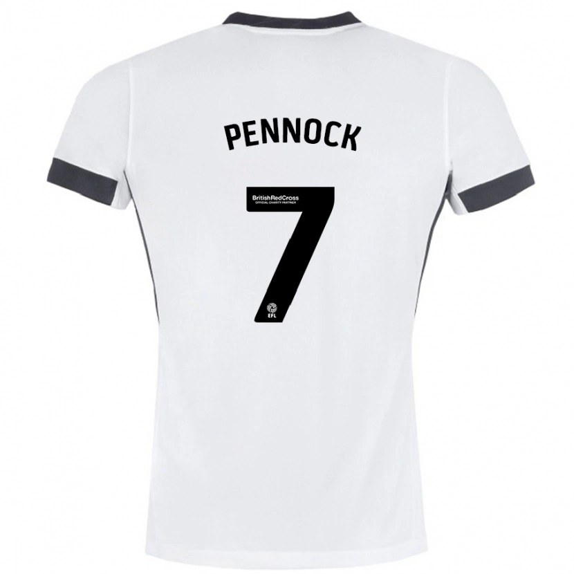Danxen Niño Camiseta Jade Pennock #7 Blanco Negro 2ª Equipación 2024/25 La Camisa México