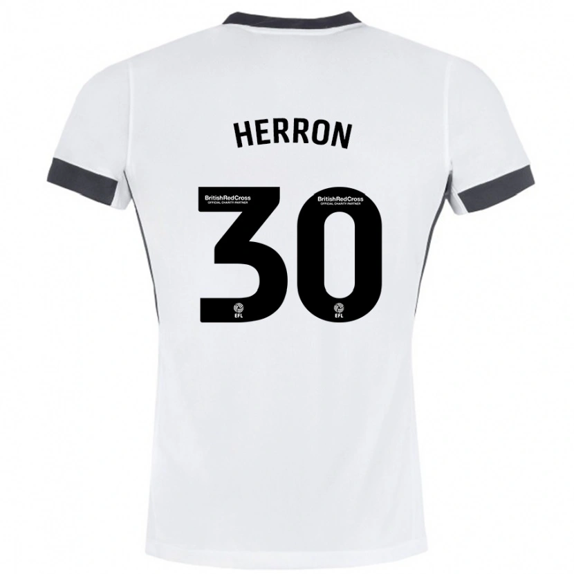Danxen Niño Camiseta Neve Herron #30 Blanco Negro 2ª Equipación 2024/25 La Camisa México