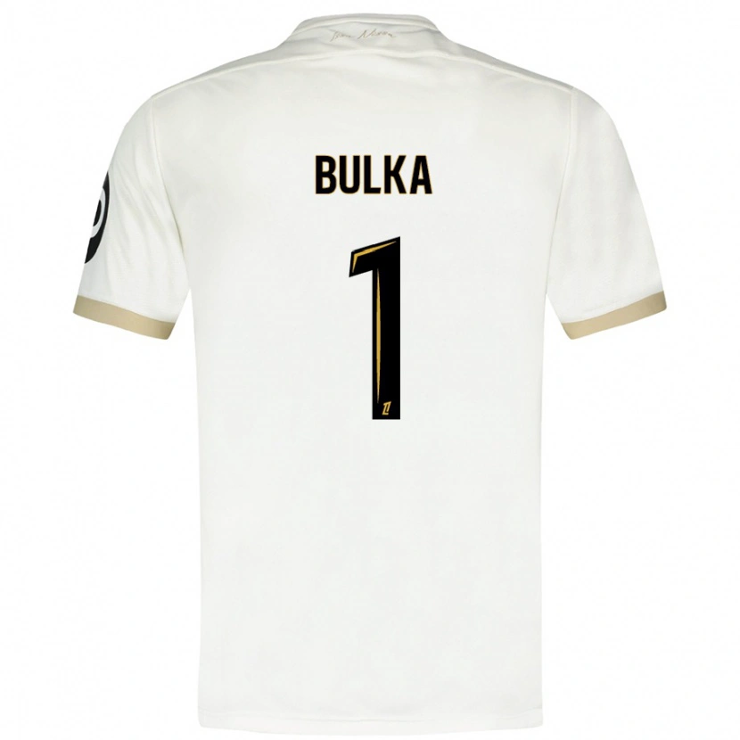 Danxen Niño Camiseta Marcin Bulka #1 Blanco Dorado 2ª Equipación 2024/25 La Camisa México