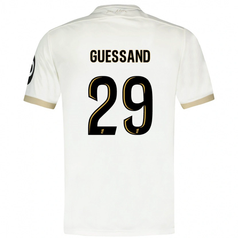 Danxen Niño Camiseta Evann Guessand #29 Blanco Dorado 2ª Equipación 2024/25 La Camisa México