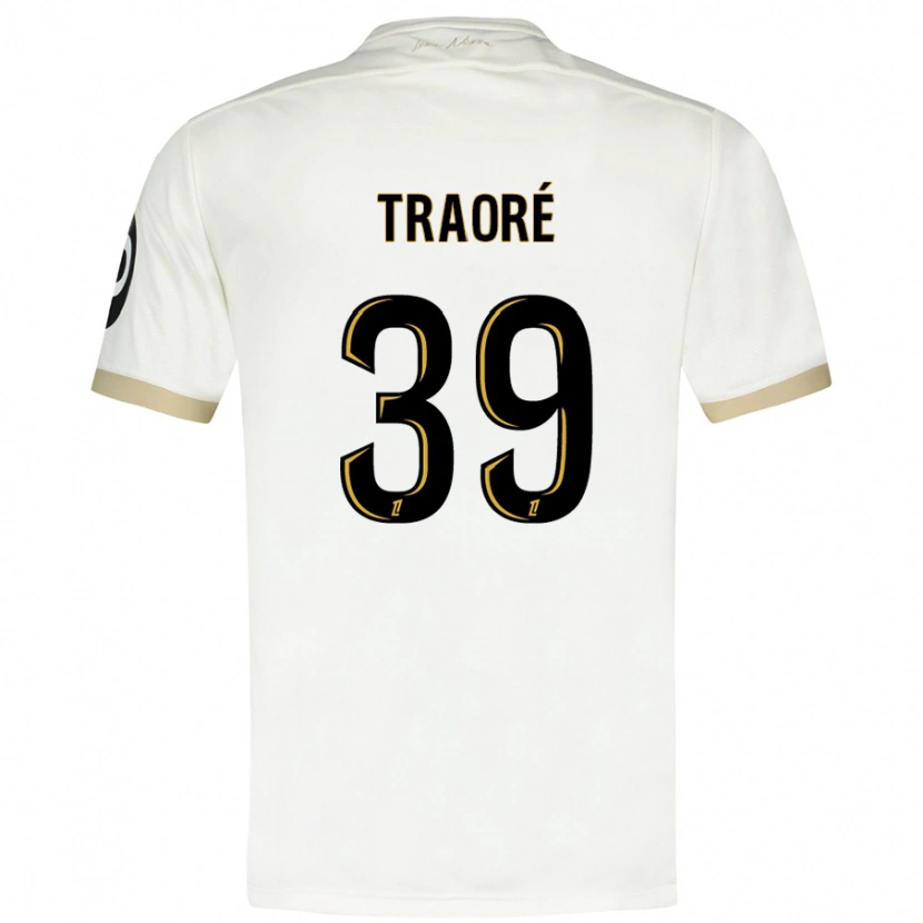 Danxen Niño Camiseta Daouda Traoré #39 Blanco Dorado 2ª Equipación 2024/25 La Camisa México