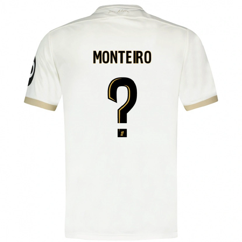 Danxen Niño Camiseta Laurenzo Monteiro #0 Blanco Dorado 2ª Equipación 2024/25 La Camisa México