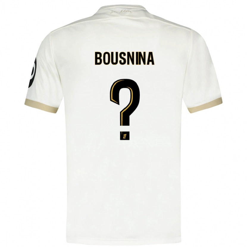 Danxen Niño Camiseta Farès Bousnina #0 Blanco Dorado 2ª Equipación 2024/25 La Camisa México