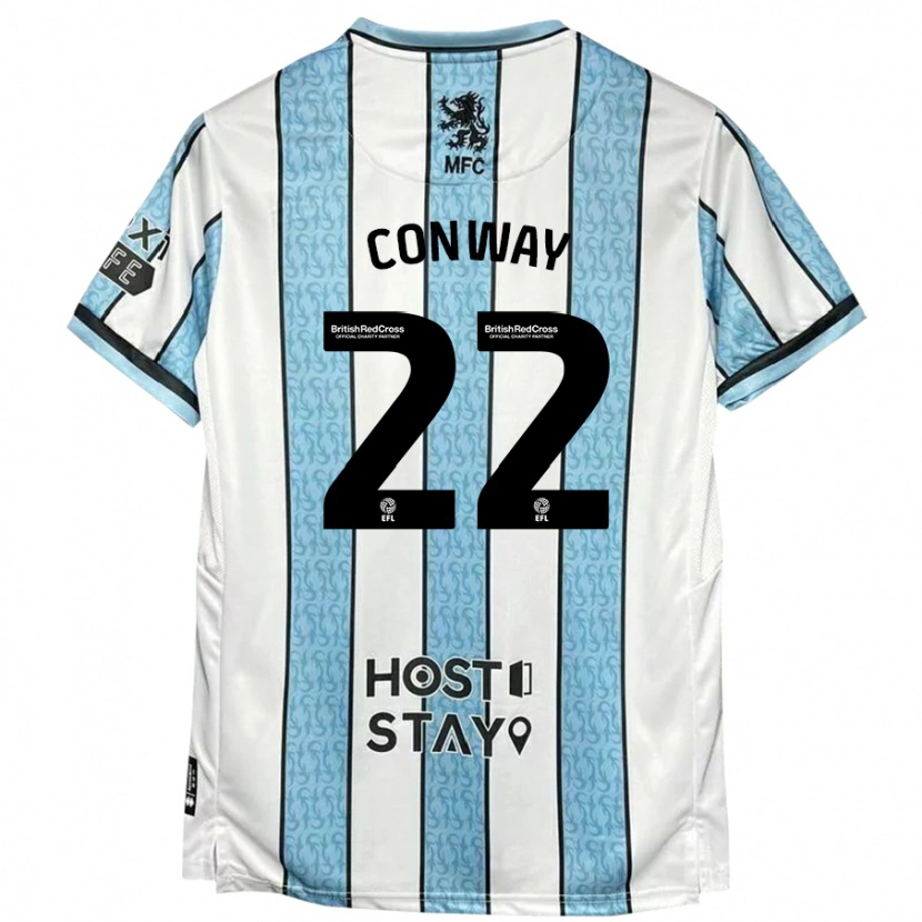 Danxen Niño Camiseta Tommy Conway #22 Blanco Azul 2ª Equipación 2024/25 La Camisa México