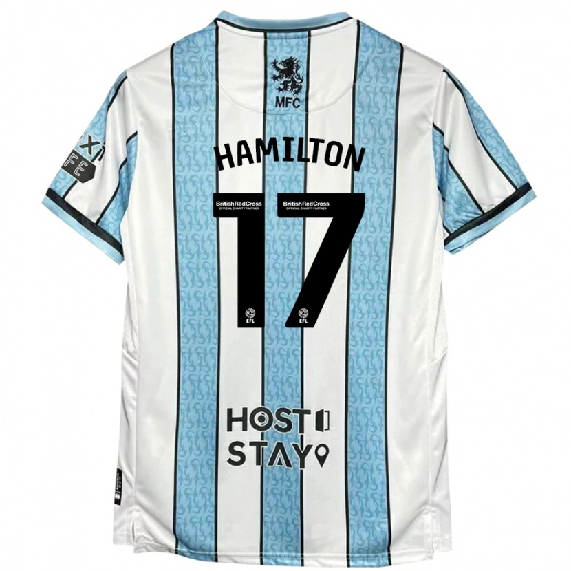 Danxen Niño Camiseta Micah Hamilton #17 Blanco Azul 2ª Equipación 2024/25 La Camisa México