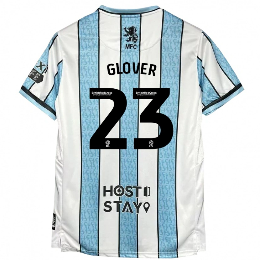 Danxen Niño Camiseta Tom Glover #23 Blanco Azul 2ª Equipación 2024/25 La Camisa México