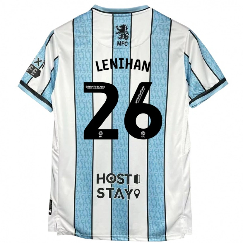 Danxen Niño Camiseta Darragh Lenihan #26 Blanco Azul 2ª Equipación 2024/25 La Camisa México