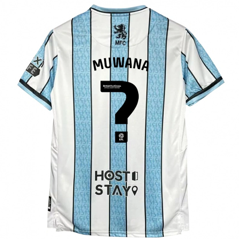 Danxen Niño Camiseta Noah Muwana #0 Blanco Azul 2ª Equipación 2024/25 La Camisa México