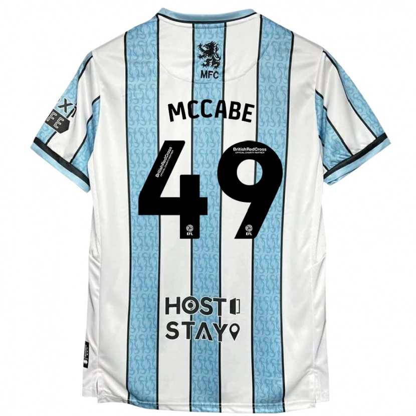 Danxen Niño Camiseta Law Mccabe #49 Blanco Azul 2ª Equipación 2024/25 La Camisa México