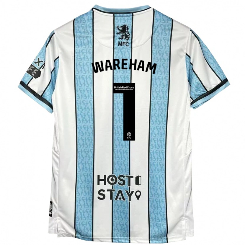 Danxen Niño Camiseta Laura Wareham #1 Blanco Azul 2ª Equipación 2024/25 La Camisa México