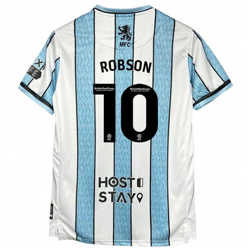 Danxen Niño Camiseta Lauren Robson #10 Blanco Azul 2ª Equipación 2024/25 La Camisa México