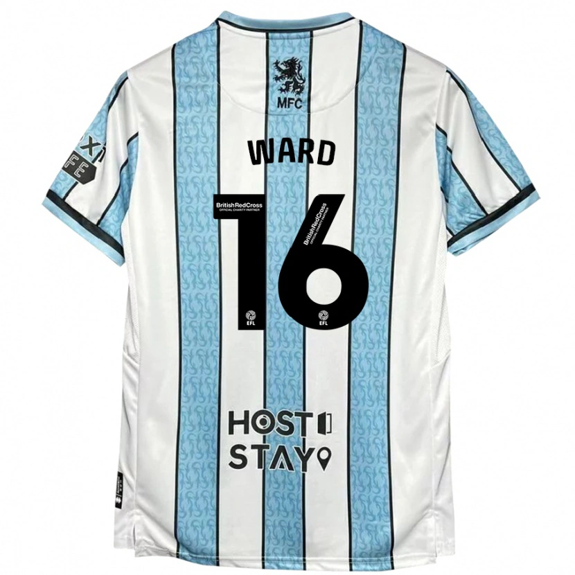 Danxen Niño Camiseta Francesca Ward #16 Blanco Azul 2ª Equipación 2024/25 La Camisa México