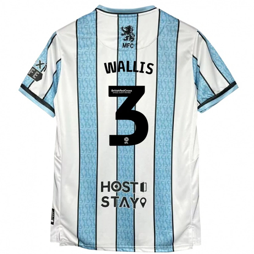 Danxen Niño Camiseta Emma Wallis #3 Blanco Azul 2ª Equipación 2024/25 La Camisa México