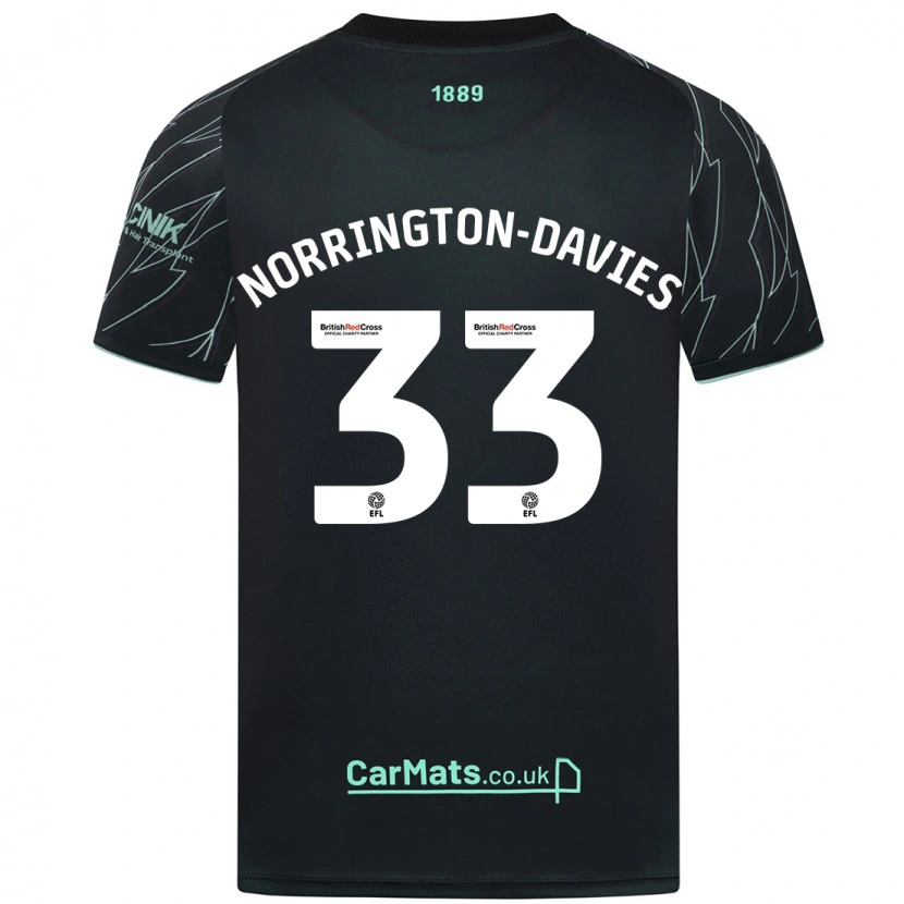 Danxen Niño Camiseta Rhys Norrington-Davies #33 Negro Verde 2ª Equipación 2024/25 La Camisa México