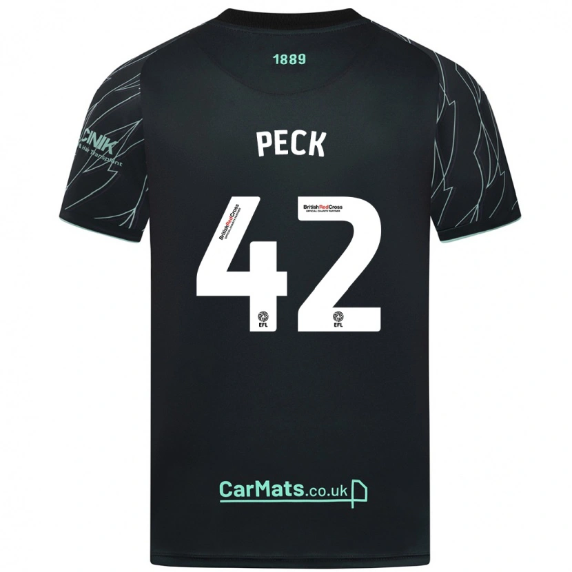 Danxen Niño Camiseta Sydie Peck #42 Negro Verde 2ª Equipación 2024/25 La Camisa México