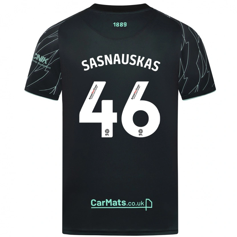 Danxen Niño Camiseta Dovydas Sasnauskas #46 Negro Verde 2ª Equipación 2024/25 La Camisa México