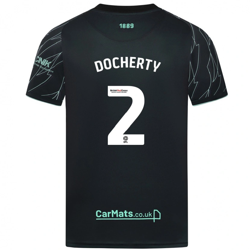 Danxen Niño Camiseta Charley Docherty #2 Negro Verde 2ª Equipación 2024/25 La Camisa México