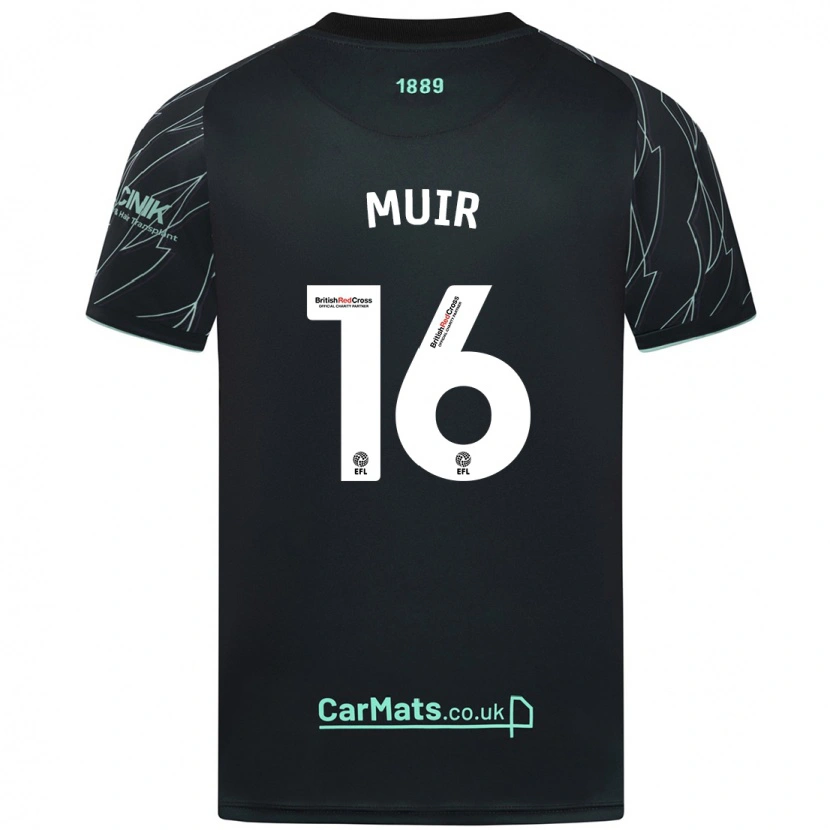 Danxen Niño Camiseta Chene Muir #16 Negro Verde 2ª Equipación 2024/25 La Camisa México