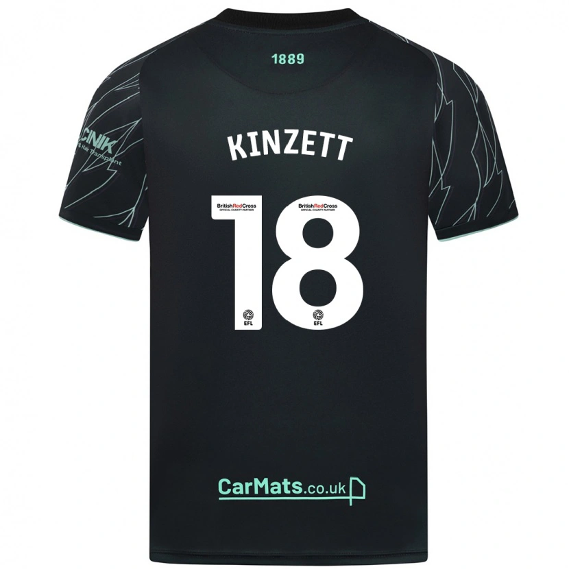Danxen Niño Camiseta Ella Kinzett #18 Negro Verde 2ª Equipación 2024/25 La Camisa México