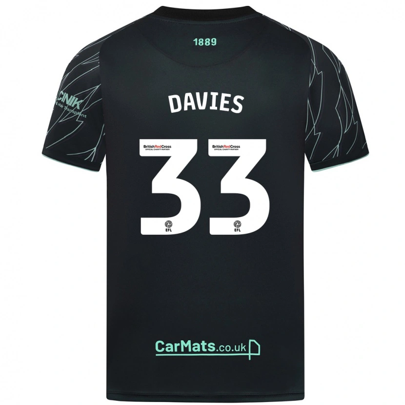 Danxen Niño Camiseta Bethan Davies #33 Negro Verde 2ª Equipación 2024/25 La Camisa México