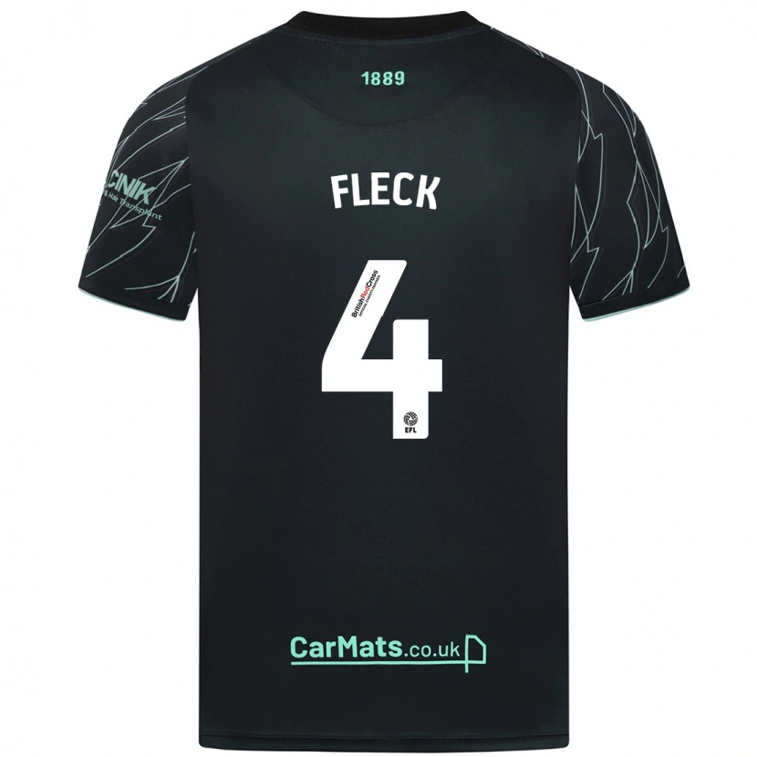 Danxen Niño Camiseta John Fleck #4 Negro Verde 2ª Equipación 2024/25 La Camisa México