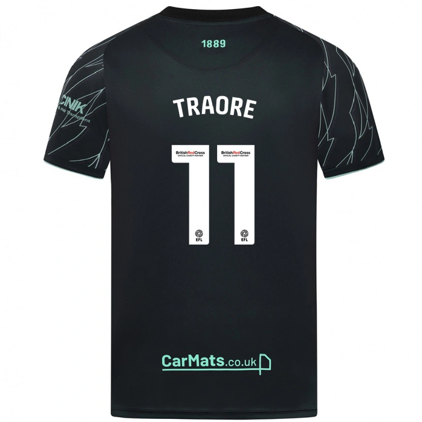 Danxen Niño Camiseta Bénie Traoré #11 Negro Verde 2ª Equipación 2024/25 La Camisa México