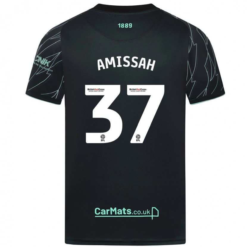 Danxen Niño Camiseta Jordan Amissah #37 Negro Verde 2ª Equipación 2024/25 La Camisa México