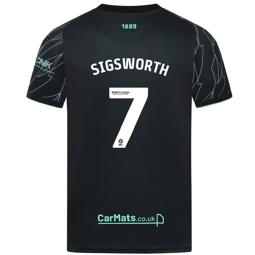Danxen Niño Camiseta Jess Sigsworth #7 Negro Verde 2ª Equipación 2024/25 La Camisa México