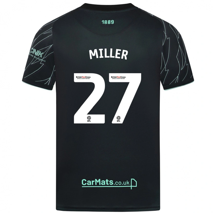 Danxen Niño Camiseta Lara Miller #27 Negro Verde 2ª Equipación 2024/25 La Camisa México