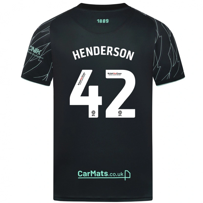 Danxen Niño Camiseta Peyton Henderson #42 Negro Verde 2ª Equipación 2024/25 La Camisa México