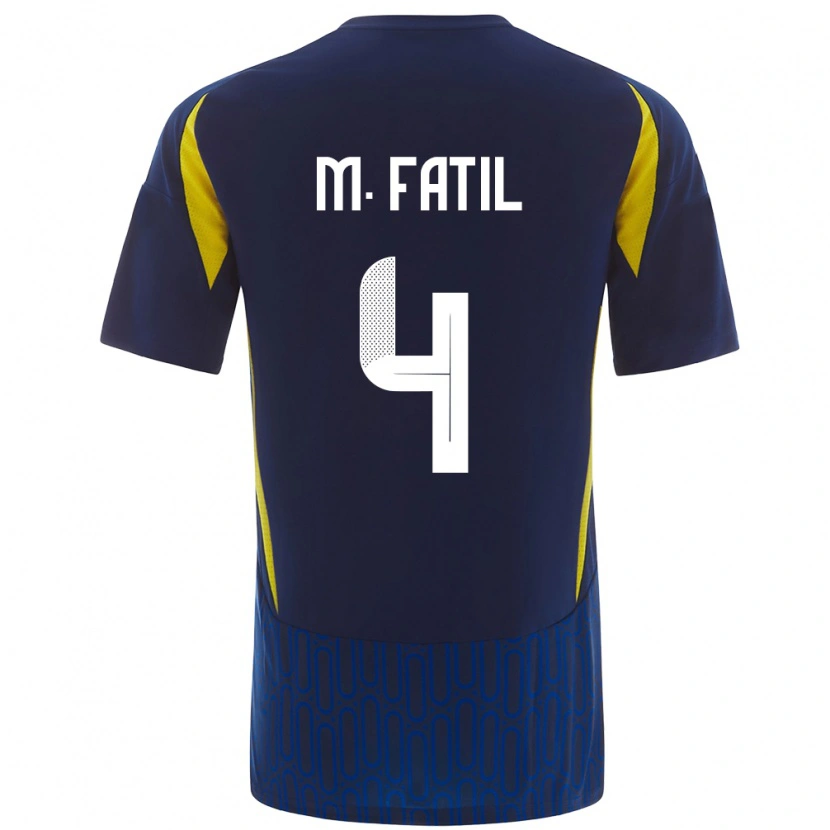 Danxen Niño Camiseta Mohammed Al-Fatil #4 Azul Amarillo 2ª Equipación 2024/25 La Camisa México