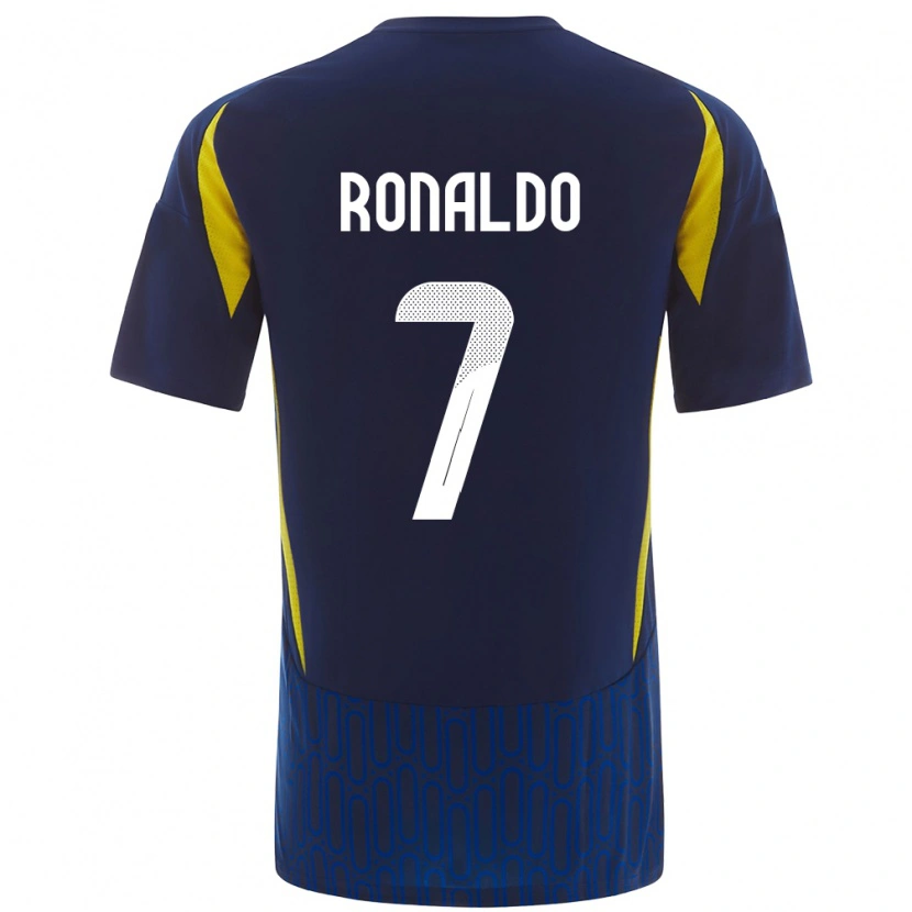 Danxen Niño Camiseta Cristiano Ronaldo #7 Azul Amarillo 2ª Equipación 2024/25 La Camisa México