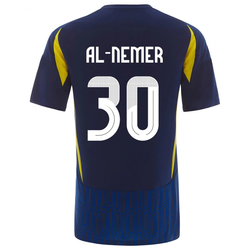 Danxen Niño Camiseta Meshari Al-Nemer #30 Azul Amarillo 2ª Equipación 2024/25 La Camisa México