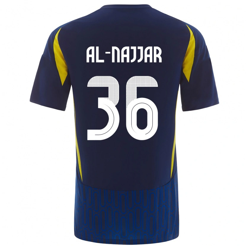 Danxen Niño Camiseta Raghed Al-Najjar #36 Azul Amarillo 2ª Equipación 2024/25 La Camisa México