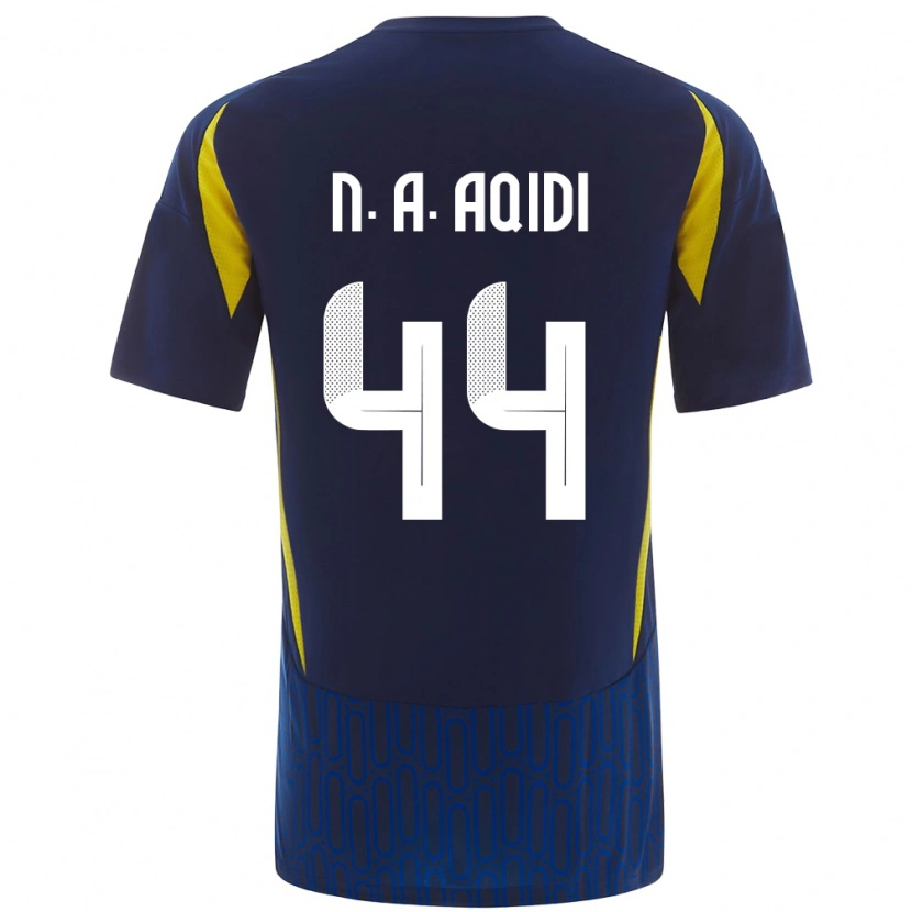 Danxen Niño Camiseta Nawaf Al-Aqidi #44 Azul Amarillo 2ª Equipación 2024/25 La Camisa México