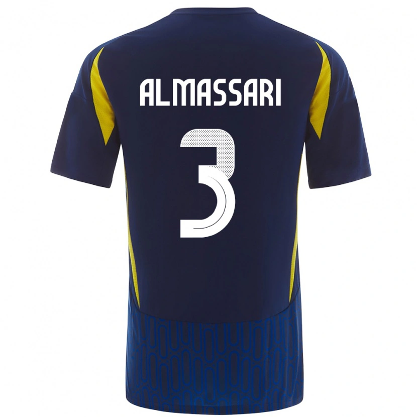 Danxen Niño Camiseta Wadha Almassari #3 Azul Amarillo 2ª Equipación 2024/25 La Camisa México