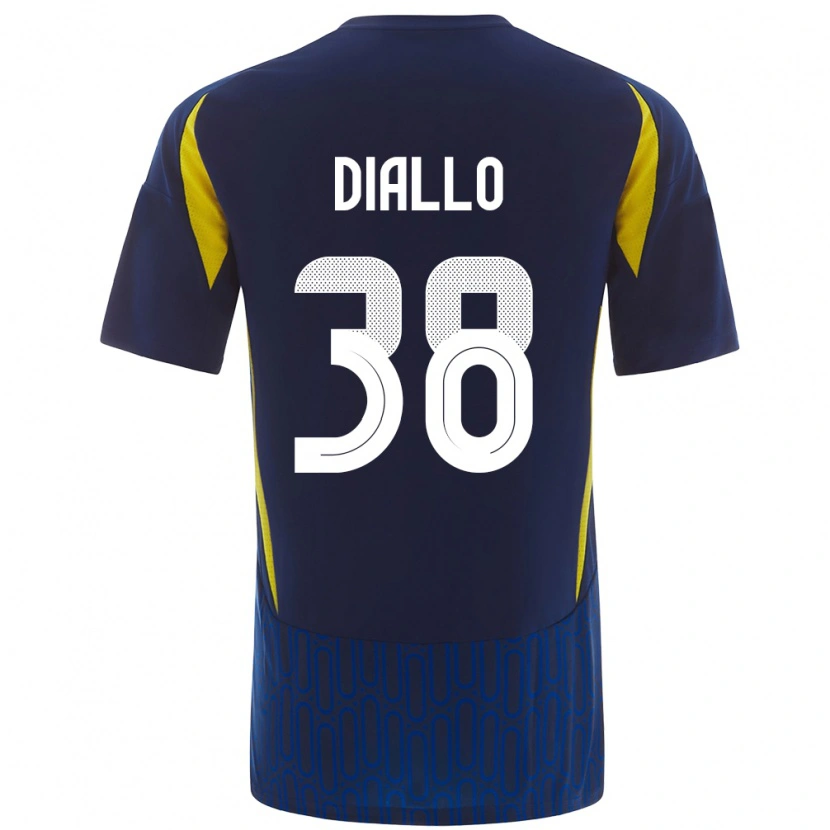 Danxen Niño Camiseta Aminata Diallo #38 Azul Amarillo 2ª Equipación 2024/25 La Camisa México
