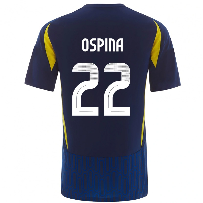 Danxen Niño Camiseta David Ospina #22 Azul Amarillo 2ª Equipación 2024/25 La Camisa México
