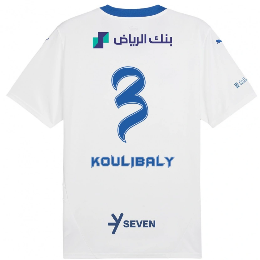 Danxen Niño Camiseta Kalidou Koulibaly #3 Blanco Azul 2ª Equipación 2024/25 La Camisa México