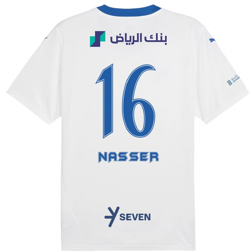 Danxen Niño Camiseta Nasser Al-Dawsari #16 Blanco Azul 2ª Equipación 2024/25 La Camisa México