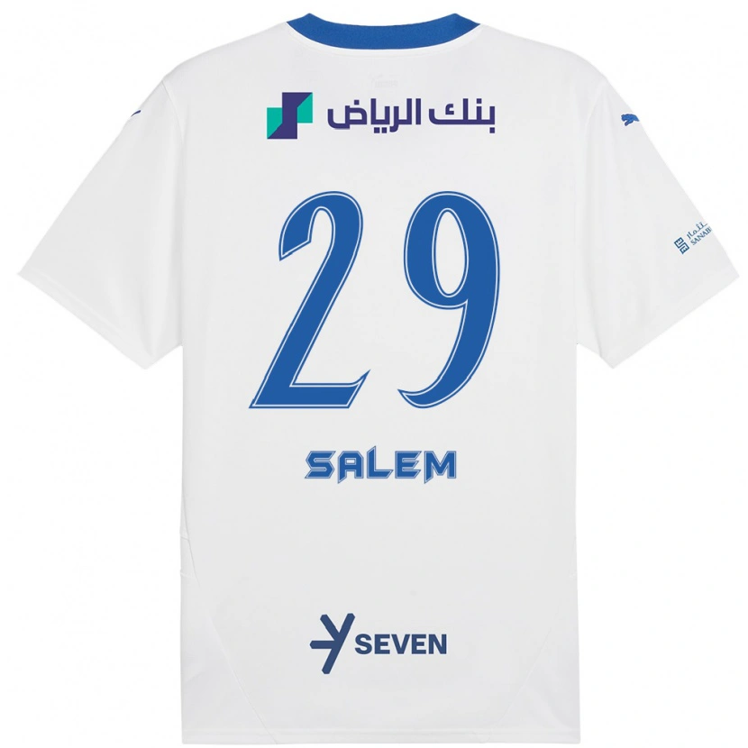 Danxen Niño Camiseta Salem Al-Dawsari #29 Blanco Azul 2ª Equipación 2024/25 La Camisa México
