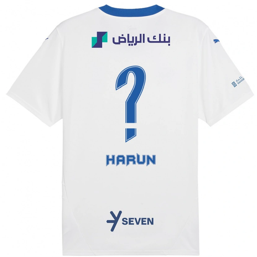 Danxen Niño Camiseta Saud Harun #0 Blanco Azul 2ª Equipación 2024/25 La Camisa México