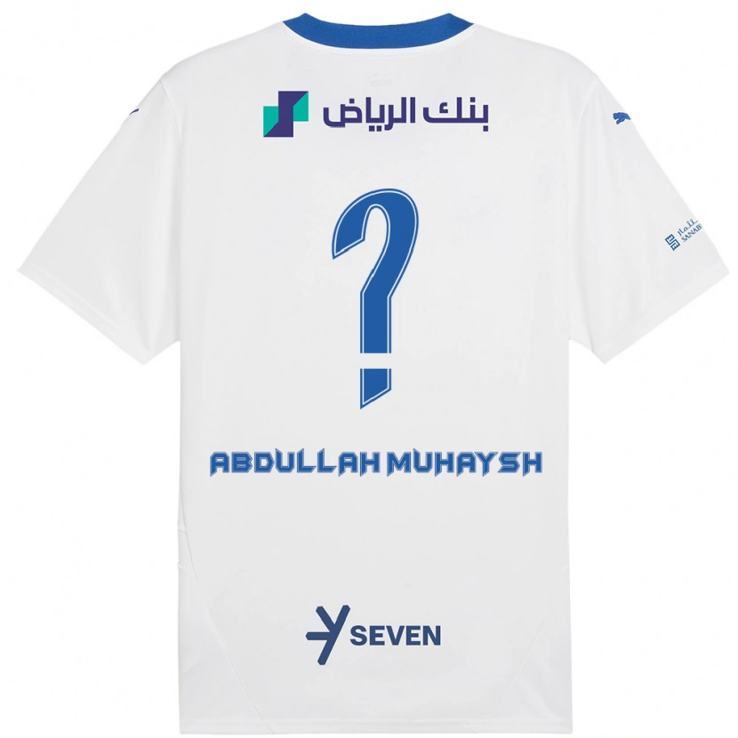 Danxen Niño Camiseta Mohammed Abdullah Muhaysh #0 Blanco Azul 2ª Equipación 2024/25 La Camisa México