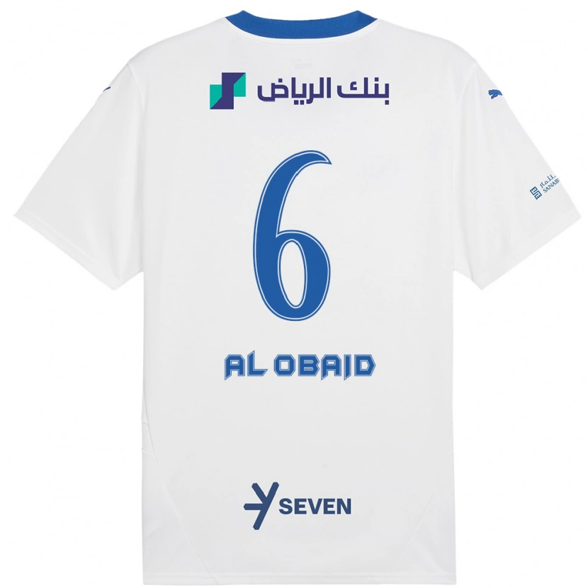 Danxen Niño Camiseta Lulu Al-Obaid #6 Blanco Azul 2ª Equipación 2024/25 La Camisa México