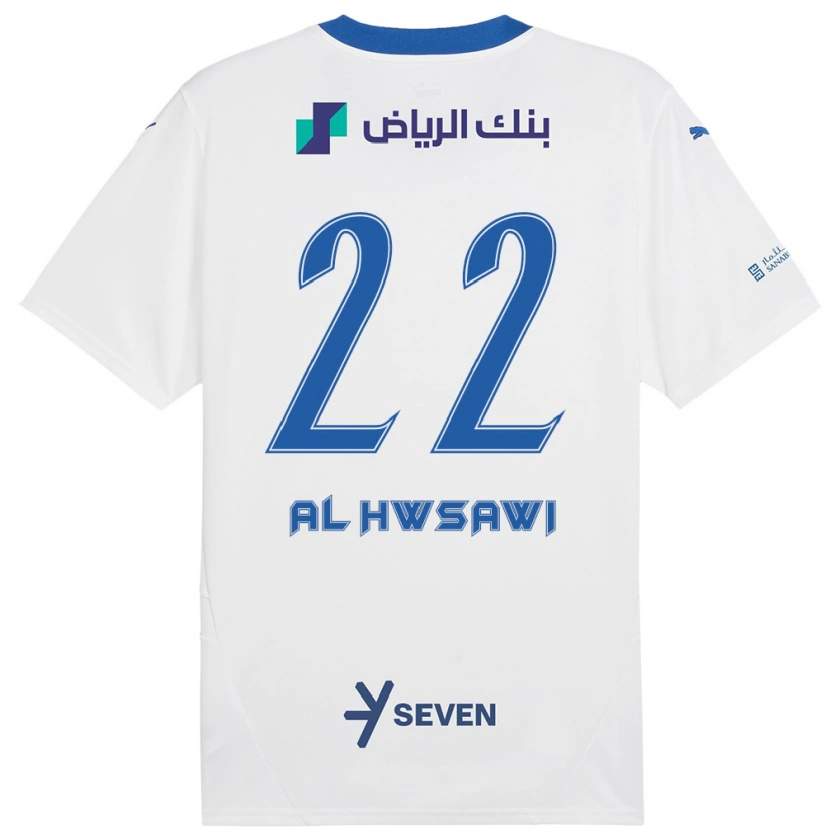 Danxen Niño Camiseta Shorouq Al-Hwsawi #22 Blanco Azul 2ª Equipación 2024/25 La Camisa México